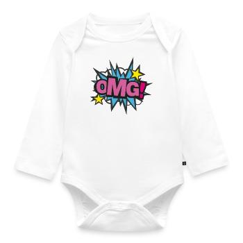 OMG!! Cool motif suitable for children and adults! - Organic Longsleeve Baby Bodysuit - white - Front