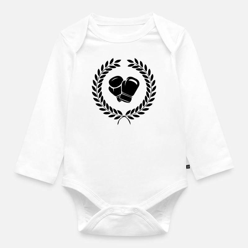 Boxing - Baby Bio-Langarm-Body - Weiß