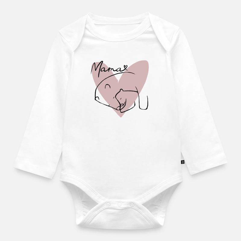 Maman Ours - Body Bébé bio manches longues - blanc