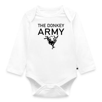 Donkey Esel - Baby Bio-Langarm-Body - Weiß - Vorne