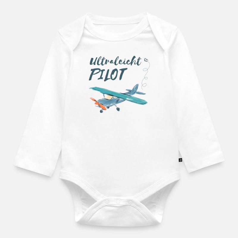 UL Pilot - Baby Bio-Langarm-Body - Weiß