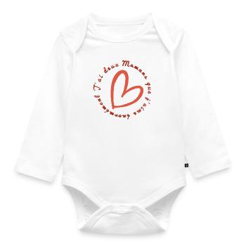 Deux mamans que j'aime - Body Bébé bio manches longues - blanc - Devant
