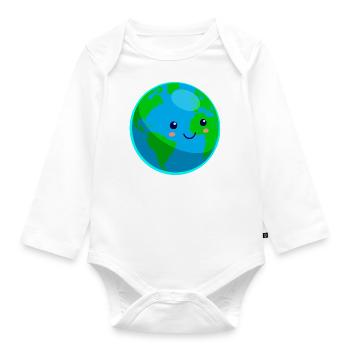 Terre - Body Bébé bio manches longues - blanc - Devant