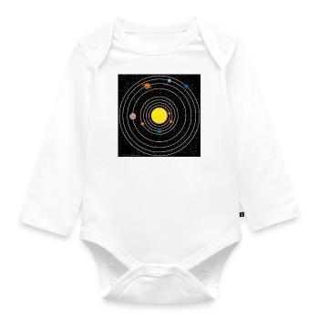 Sonnensystem - Baby Bio-Langarm-Body - Weiß - Vorne