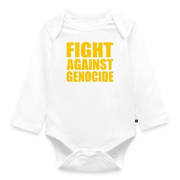Fight against genocide - Baby Bio-Langarm-Body - Weiß - Vorne