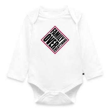 Family Over Everything - Baby Bio-Langarm-Body - Weiß - Vorne