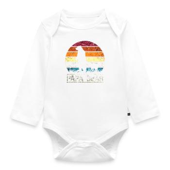 Papa Bear - Organic Longsleeve Baby Bodysuit - white - Front