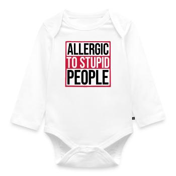 Allergy Complete Idiots Shield - Organic Longsleeve Baby Bodysuit - white - Front