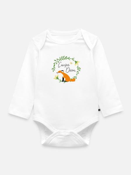 Carpe Diem - Baby Bio-Langarm-Body - Weiß