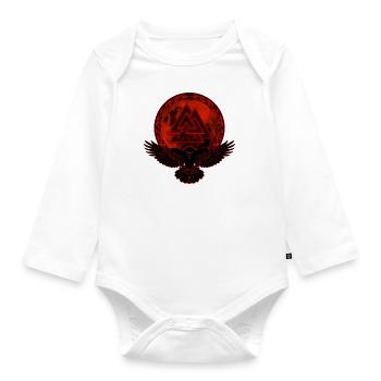 Raven Valknut Full Moon - Organic Longsleeve Baby Bodysuit - white - Front