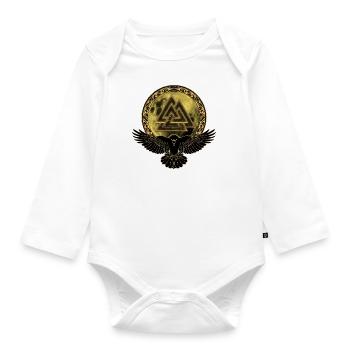 Raven Valknut Full Moon - Organic Longsleeve Baby Bodysuit - white - Front