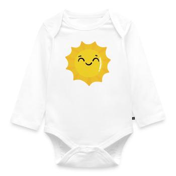 Sonne - Baby Bio-Langarm-Body - Weiß - Vorne