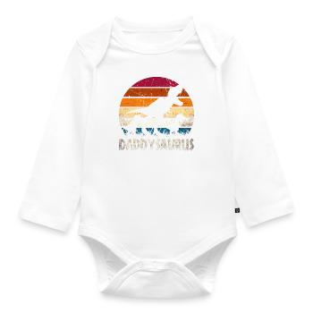 Daddysaurus - Baby Bio-Langarm-Body - Weiß - Vorne