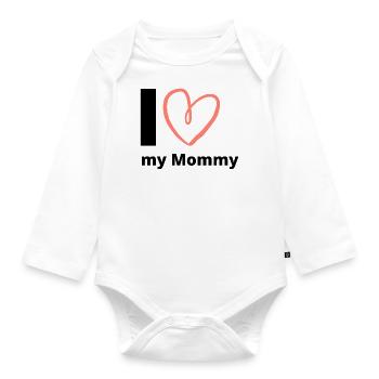 I Love my Mommy - Muttertag Geschenkidee Mom Mama - Baby Bio-Langarm-Body - Weiß - Vorne