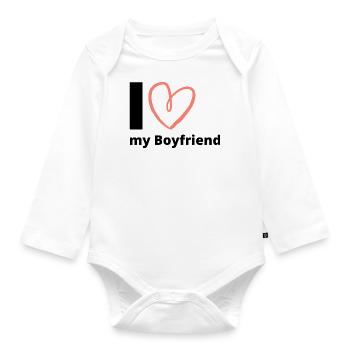 J’aime mon petit ami - Boyfriend Gift Girlfriend - Body Bébé bio manches longues - blanc - Devant