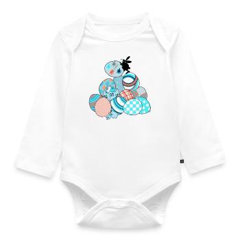 Der Osterhase - Baby Bio-Langarm-Body - Weiß - Vorne