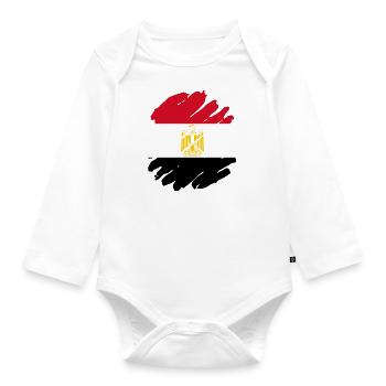 Egypte Drapeau Hurghada Afrique Drapeau Egyptien - Body Bébé bio manches longues - blanc - Devant