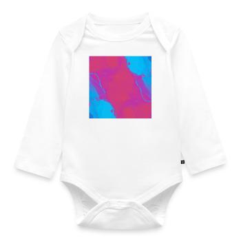 Vibrant Red River - Organic Longsleeve Baby Bodysuit - white - Front