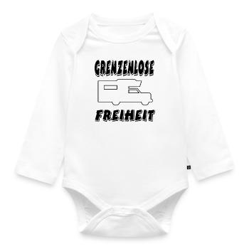 Camping - Baby Bio-Langarm-Body - Weiß - Vorne