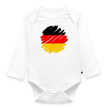 Drapeau allemand Drapeau allemand Utilisé Look Home - Body Bébé bio manches longues - blanc - Devant