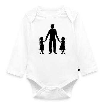 2 Daughters Papa Team - Organic Longsleeve Baby Bodysuit - white - Front