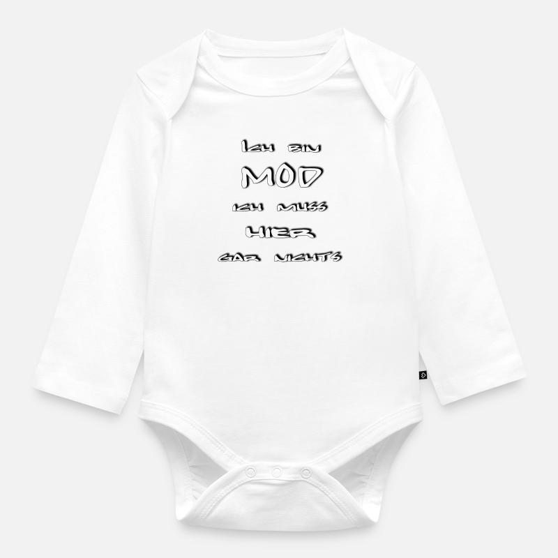 Ich bin Mod weiss - Baby Bio-Langarm-Body - Weiß