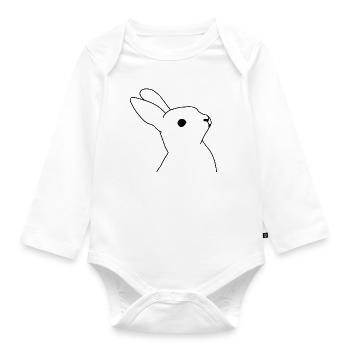 Kaninchen - Baby Bio-Langarm-Body - Weiß - Vorne