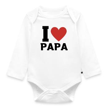 I love papa pao store fr - Body Bébé bio manches longues - blanc - Devant