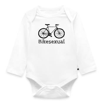 Fahrrad | Fahrradfahrer | Bikesexual | Radfahrer - Baby Bio-Langarm-Body - Weiß - Vorne