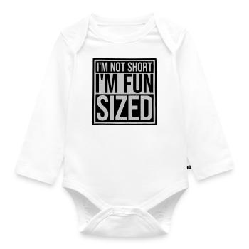Not short fun sized - Organic Longsleeve Baby Bodysuit - white - Front