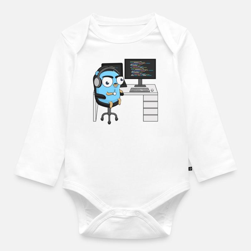 Codage Gopher - Body Bébé bio manches longues - blanc