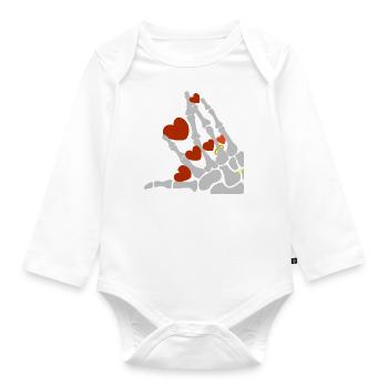 ETERNAL LOVE - Organic Longsleeve Baby Bodysuit - white - Front