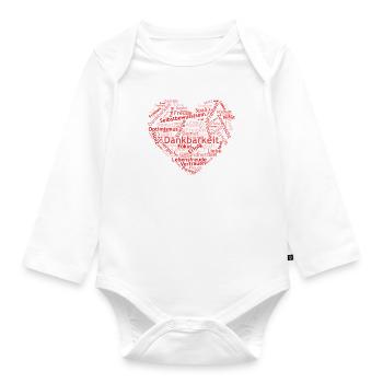 Optimismus Dankbarkeit Erfolg - Baby Bio-Langarm-Body - Weiß - Vorne
