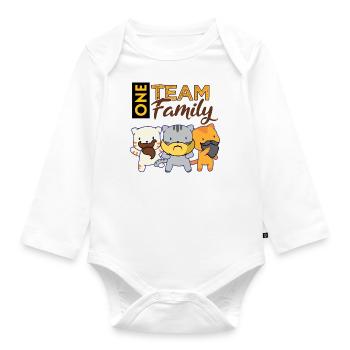 team family cat beard bachelorette party asatru - Organic Longsleeve Baby Bodysuit - white - Front