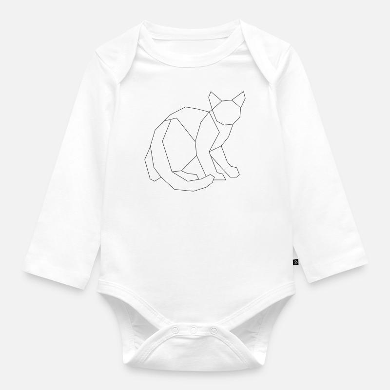 Chat - Body Bébé bio manches longues - blanc