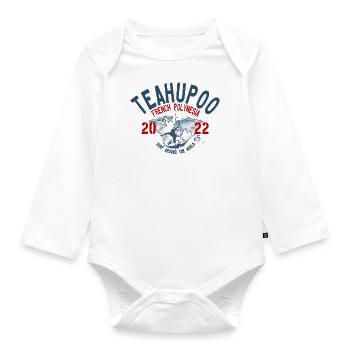 Surf around the world Teahupoo blc - Body Bébé bio manches longues - blanc - Devant