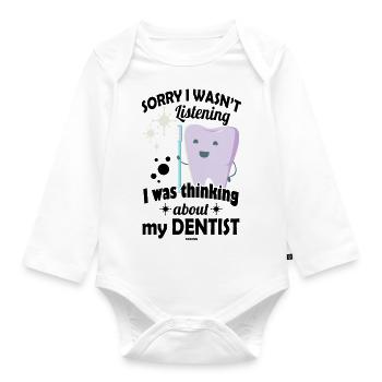 Dentist Dentist Toothbrush Kids Baby Gift - Organic Longsleeve Baby Bodysuit - white - Front