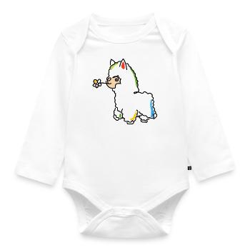 Alpaga coloré - Body Bébé bio manches longues - blanc - Devant