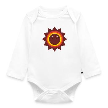 Sun Smiling - Baby Bio-Langarm-Body - Weiß - Vorne