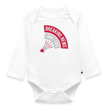 Breaking news don't care - Baby Bio-Langarm-Body - Weiß - Vorne