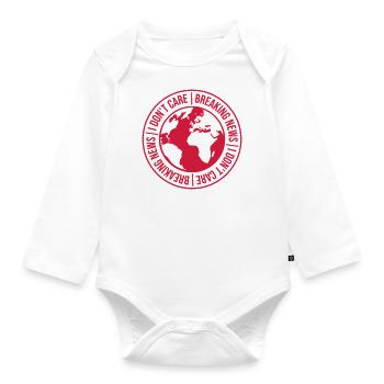 Breaking news don't care - Baby Bio-Langarm-Body - Weiß - Vorne