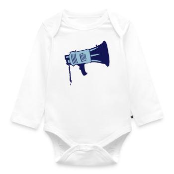 Demonstration Propaganda Megaphone Symbol - Organic Longsleeve Baby Bodysuit - white - Front