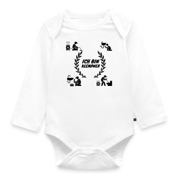 Ich bin Klempner schwarz - Baby Bio-Langarm-Body - Weiß - Vorne