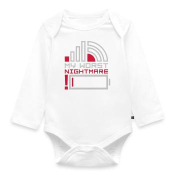 My worst nightmare Logos - Organic Longsleeve Baby Bodysuit - white - Front