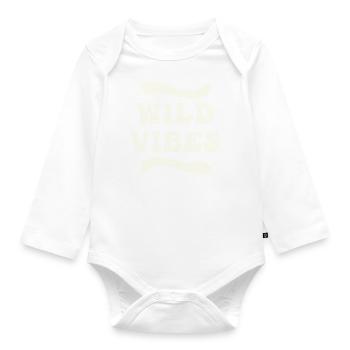 Wild Vibe - Text - Organic Longsleeve Baby Bodysuit - white - Front