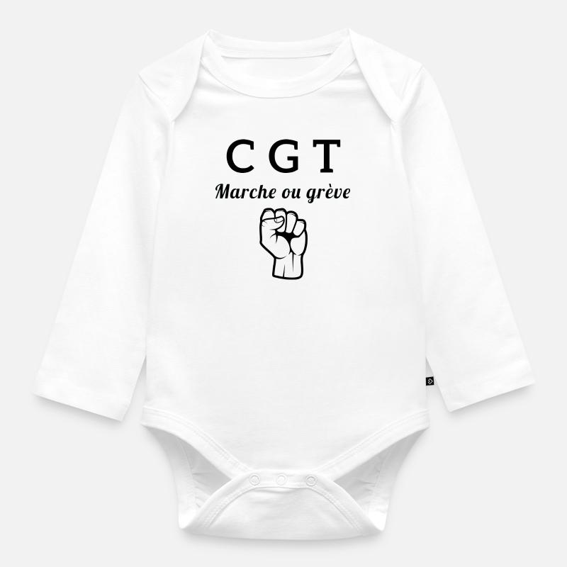 CGT - Body Bébé bio manches longues - blanc