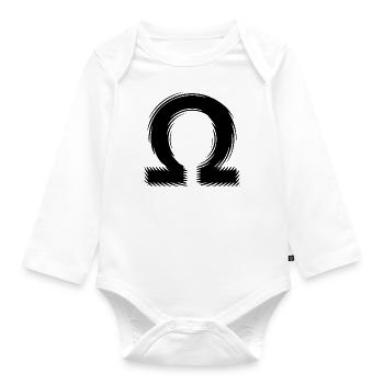 Oméga| icône | Alphabet grec - Body Bébé bio manches longues - blanc - Devant