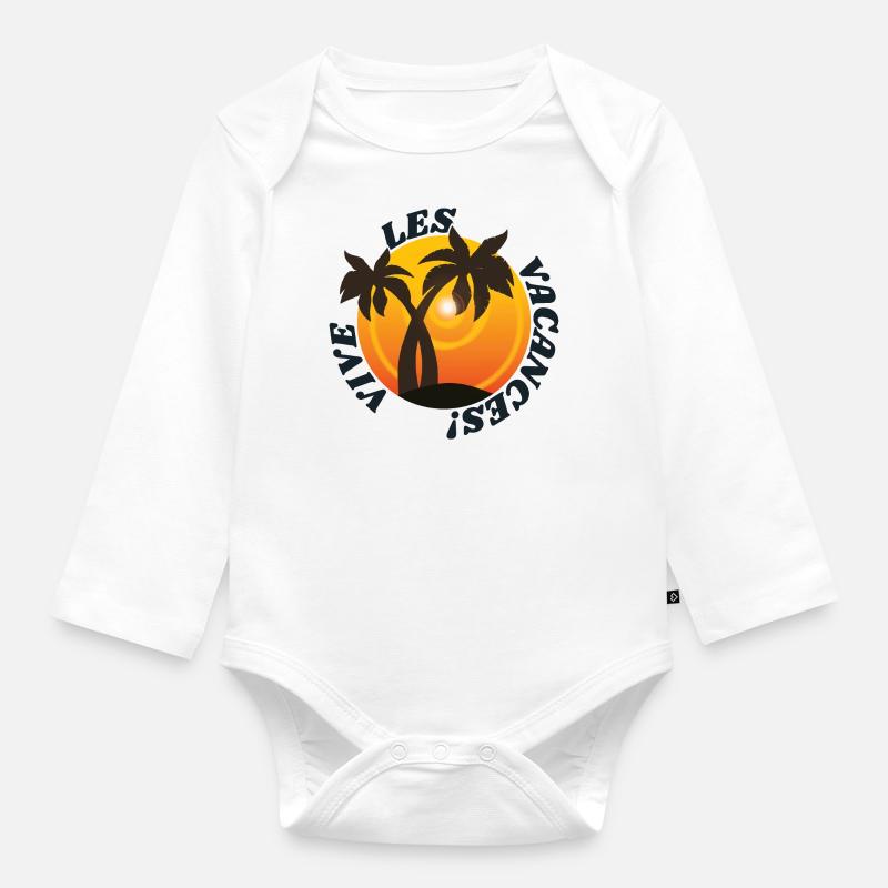 Vive les vacances - Body Bébé bio manches longues - blanc