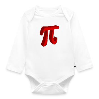 Pi the Constant In 3D - Organic Longsleeve Baby Bodysuit - white - Front