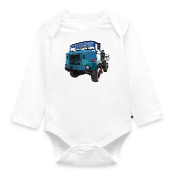 W50 Allrad Kipper mit Ballonreifen - Baby Bio-Langarm-Body - Weiß - Vorne